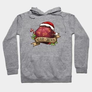 D20 Merry Critmas Dice Red Hoodie